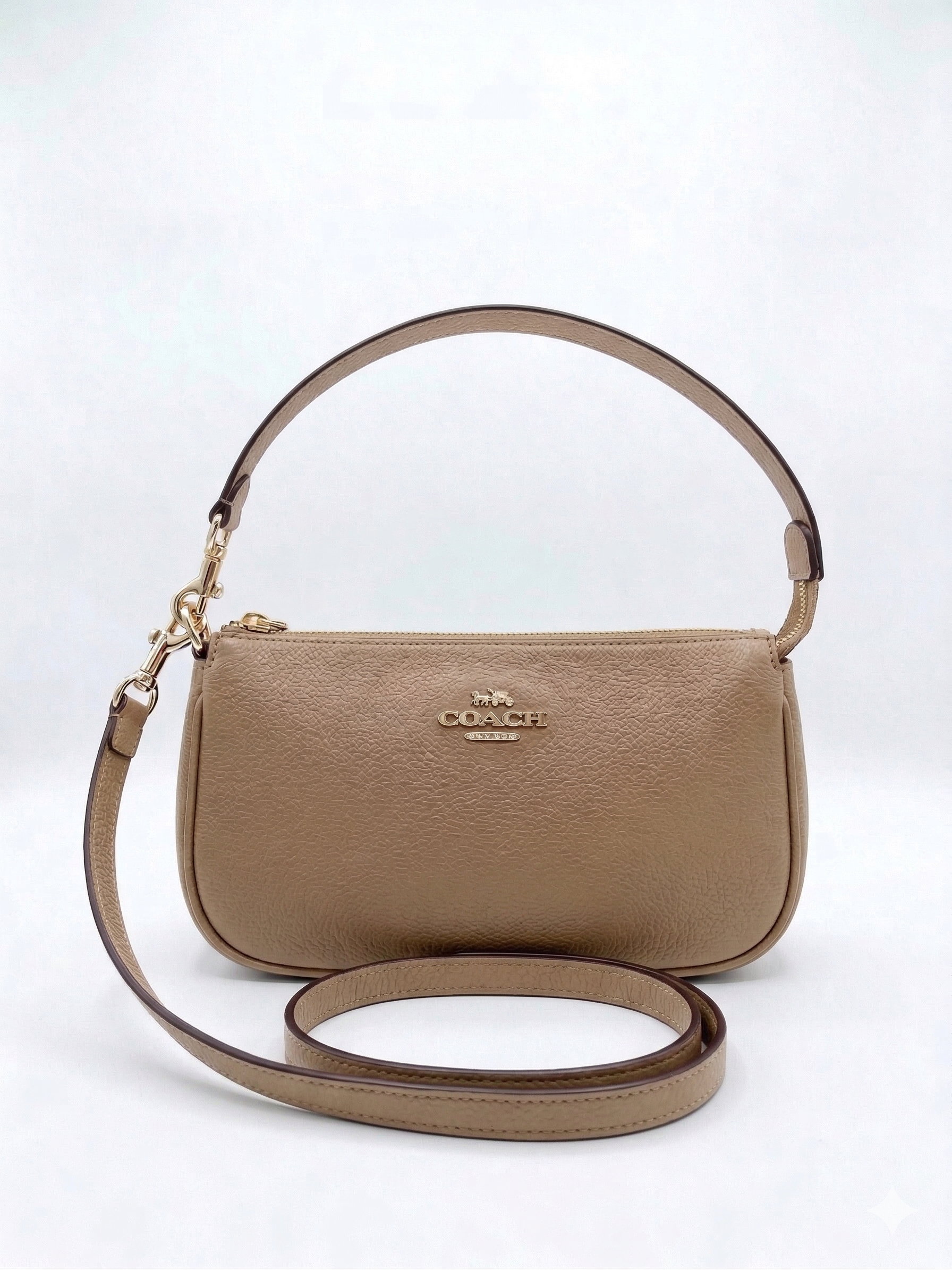 Coach Nolita 19 Wristlet in Black Polished Pebble Leather